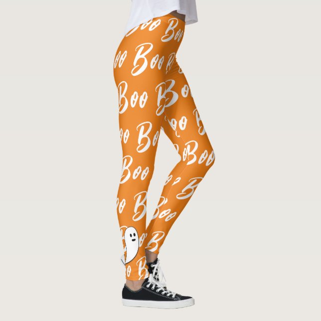 Leggings Fantasma Halloween naranja blanco negro (Derecha)