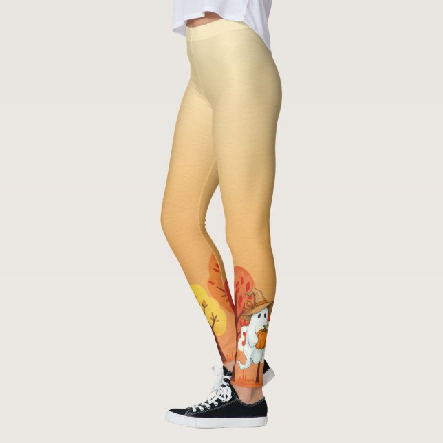 Leggings Fantasma otoñal con calabaza (Izquierda)