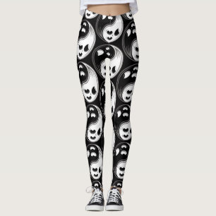 Leggings Fantasma Yin Yang Negro y Blanco