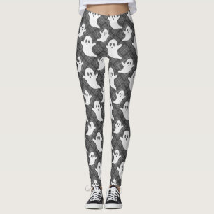 Leggings Fantasmas cortos en papel negro