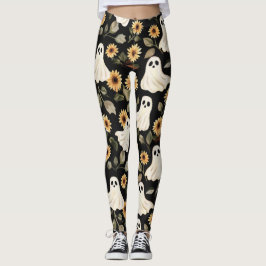 Leggings Fantasmas de Gótico de verano y girasoles tembloro