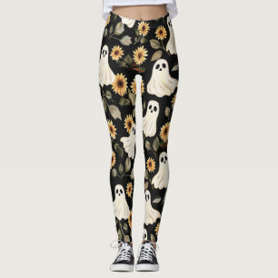 Leggings Fantasmas de Gótico de verano y girasoles tembloro