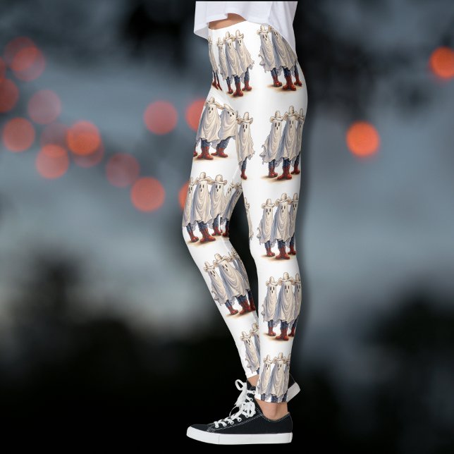 Leggings Fantasmas de vaquero de Halloween occidental (Matching items available in the collection)