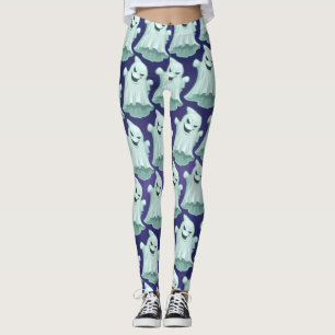 Leggings Fantasmas fantasmagóricas moradas de Halloween par