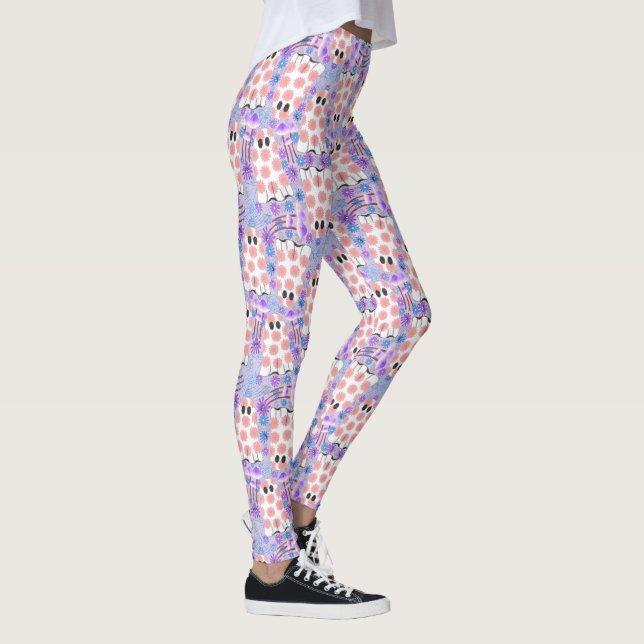 Leggings Fantasmas florales de Pastel Halloween (Derecha)