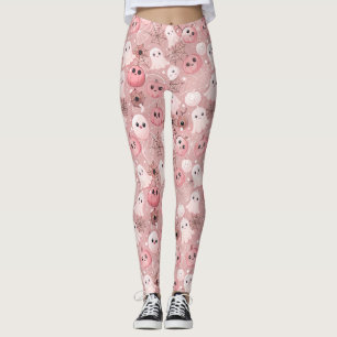 Leggings Fantasmas rosas y calabazas Halloween sinusal