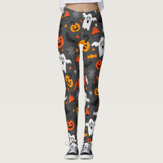 Leggings Fantasmas y calabazas espeluznantes