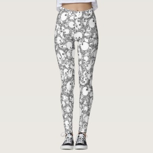 Leggings Fantasy black and white monster pattern