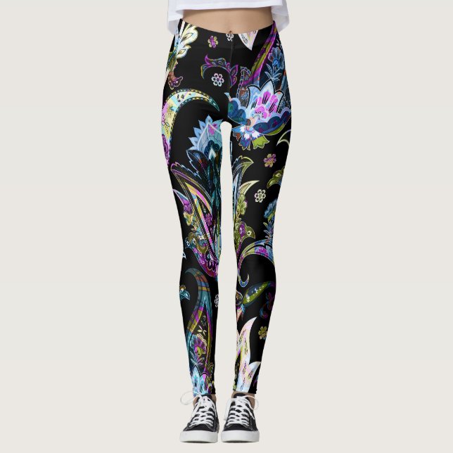 Leggings Fantasy Floral Paisley: Ornamento sin foco (Anverso)