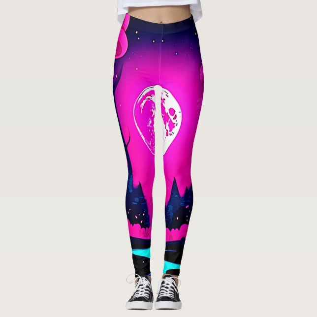Leggings Fantasy Moonlit Woods Art (Anverso)
