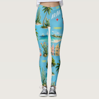 Leggings Faro de la isla caribeña de Aruba recuerdo de viaj