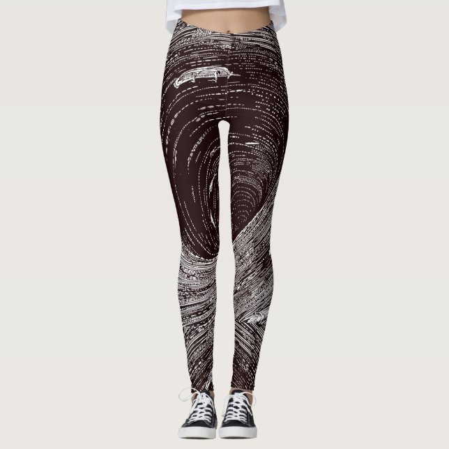 Leggings Fascinating Retro Black & White Vortex  (Anverso)