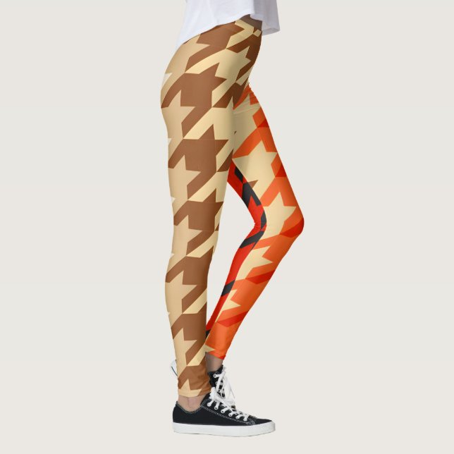 Leggings fashion orange geometric chic pattern (Derecha)