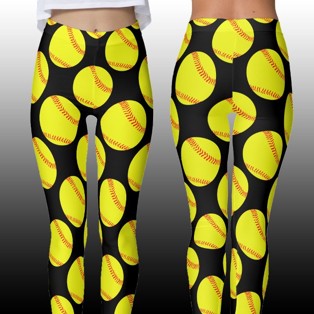 Leggings Fastpitch Softball Player Personalizado Deportes a (Softball leggings front and back view. Customize with your own team color!)