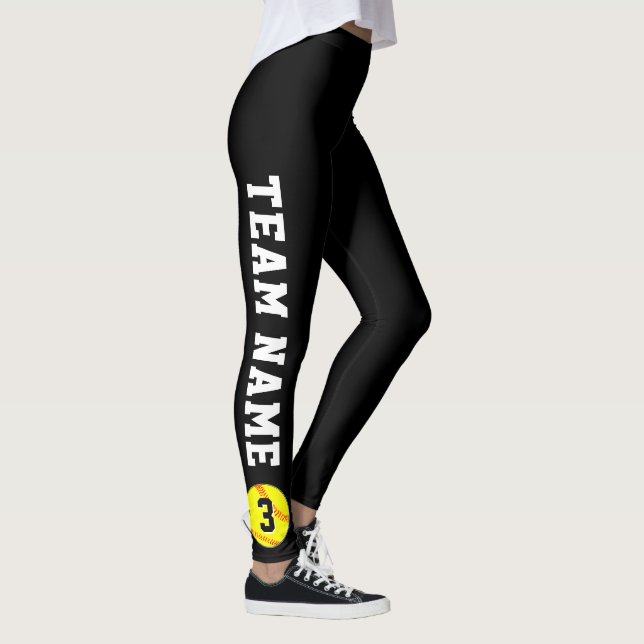 Leggings  Fastpitch Softball Team Name and Player Number (Derecha)
