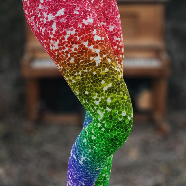 Leggings Faux Rainbow Purpurina colorido Festival (Faux and fabulous colorful rainbow glitter leggings just for you)