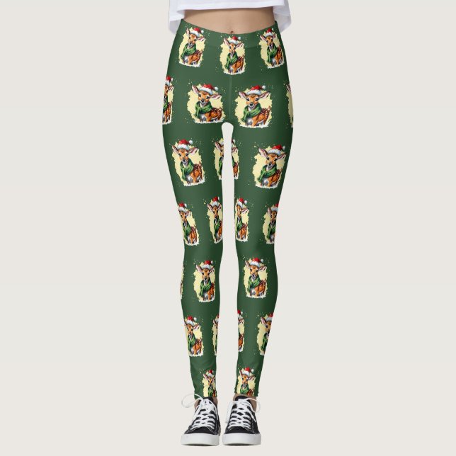 Leggings Favoritos divertidos de los Navidades de animales  (Anverso)