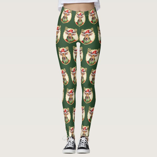 Leggings Favoritos divertidos de los Navidades de animales  (Anverso)