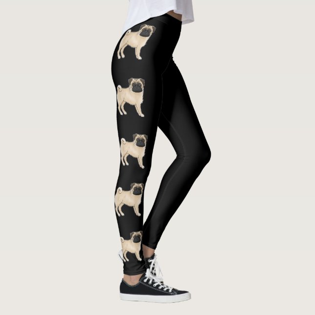 Leggings Fawn Pug Mops Raza de Perro Perros de Dibujos Anim (Derecha)