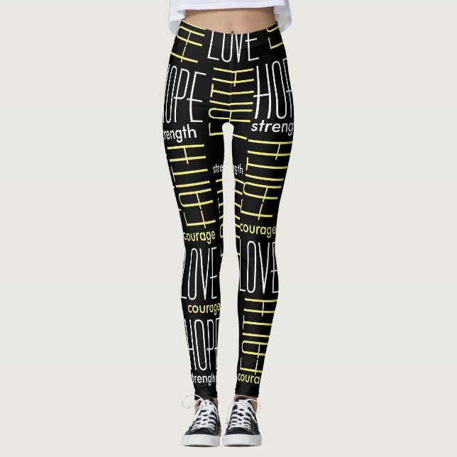 Leggings Fe HopeLoveStrength y polainas del valor (Anverso)