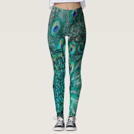 Leggings Feather Peacock de lujo