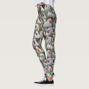 Leggings "Feathers in Focus: Un retrato de pollo blanco"