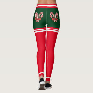 Leggings "Felices Fiestas con Candy Canes" personalizado