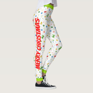 Leggings Felices Fiestas Navidades Cinta y Notas Musicales