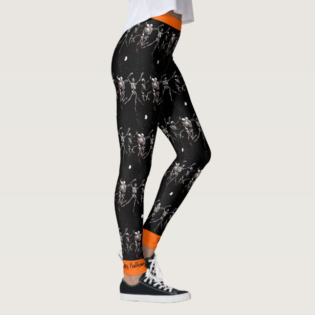 Leggings Felices halloween Bone Dancing Skeletons Leggons (Derecha)