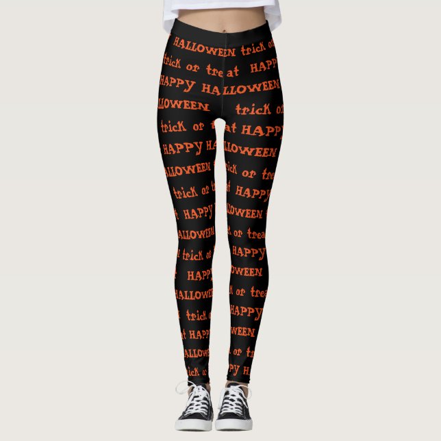 Leggings Felices halloween Imprimir mujeres legginas (Anverso)