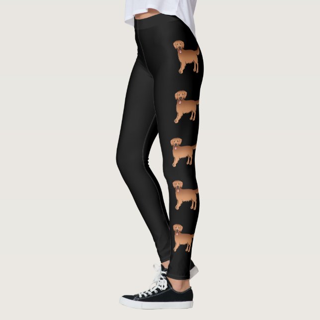 Leggings Felices perros de dibujos animados Red Golden Retr (Izquierda)