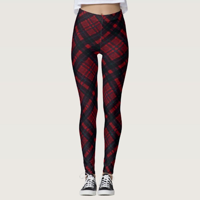 Leggings Felices vacaciones Red Plaid (Anverso)
