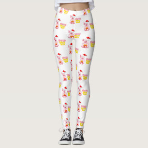 Leggings feliz año nuevo santa claus navidades cerdo