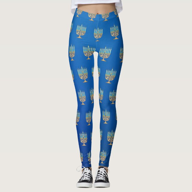 Leggings ¡Feliz Chanukah! Menorah (Anverso)