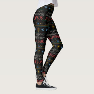 Leggings Feliz cumpleaños Jesús del navidad del diseño feo