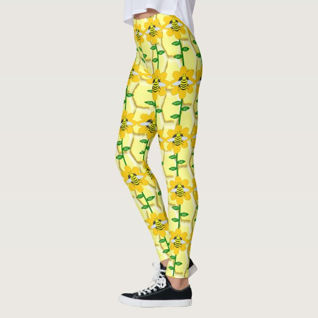Leggings Feliz Día de las Abejas Cumpleaños Bumblebee (Izquierda)