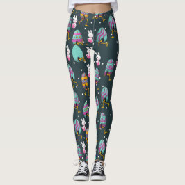 Leggings Feliz Día de Pascua - Gracioso Patrón de Deseos de