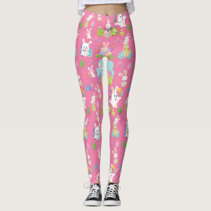 Leggings Feliz Día de Pascua- Patrón Gracioso Conejo Y Huev