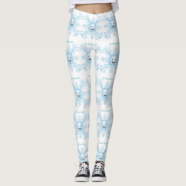 Leggings Feliz Emoticon de Snowflake Thunder_Cove (Anverso)
