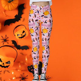 Leggings Feliz Festividad Rosa de Halloween