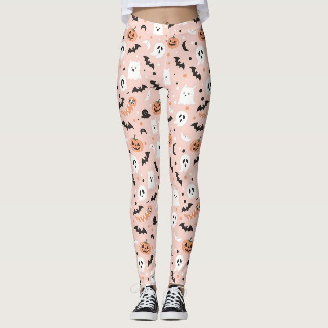 Leggings Feliz Halloween espeluznante fiesta y fiesta de Ha (Anverso)