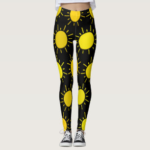 Leggings Feliz moda del sol amarillo