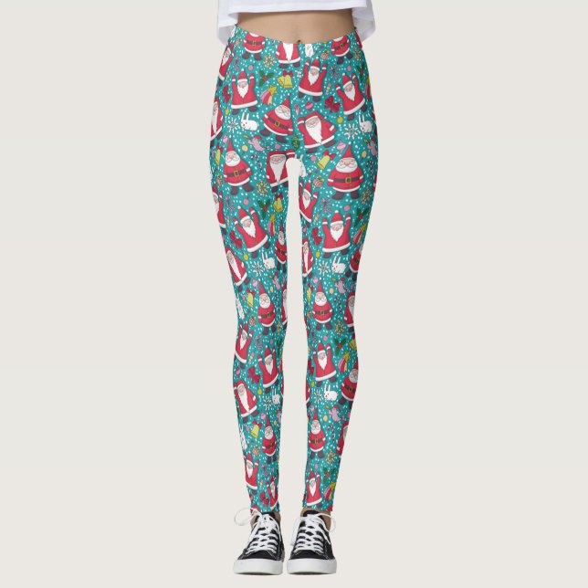 Leggings Feliz Navidad bailando Santa Claus (Anverso)