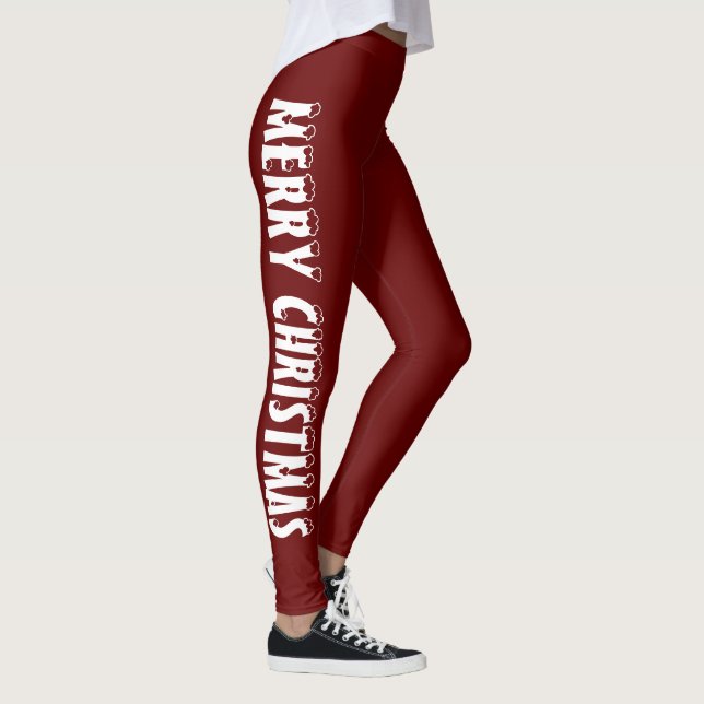 Leggings Feliz Navidad Clásico vino tinto (Derecha)