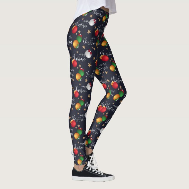 Leggings Feliz Navidad Decoraciones | Vacaciones (Derecha)