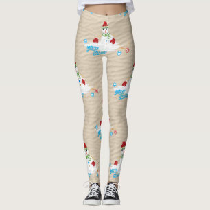 Leggings feliz navidad derritiendo el muñeco de nieve