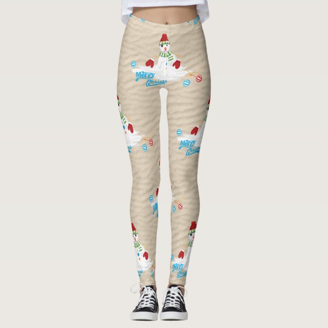 Leggings feliz navidad derritiendo el muñeco de nieve (Anverso)