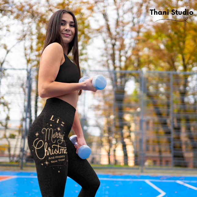 Leggings Feliz Navidad Feliz Año Nuevo Año Nuevo Moderno Ne (Subido por el creador)