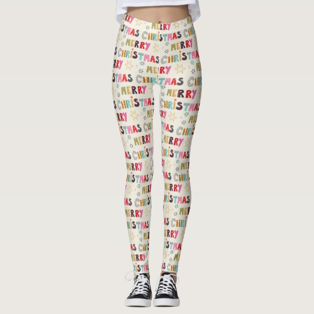 Leggings Feliz Navidad moderna (Anverso)