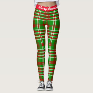 Leggings Feliz Navidad, Piernas rojas y verdes